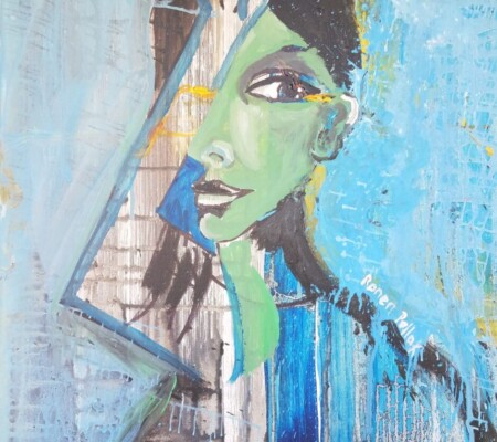 Liliana’s Vision (from the Fortitude series) 16x20 Mixed media, Oil and Acrylic on Canvas