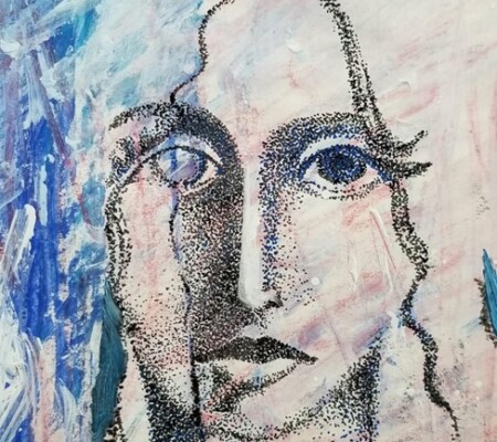 Pontalism (series) 11x14 Mixed media, Acrylic and ink pen on paper