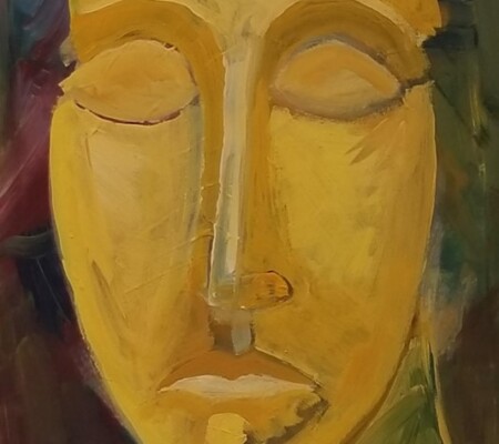 The quiet face (Meditation series) 12x16 Acrylic on canvas