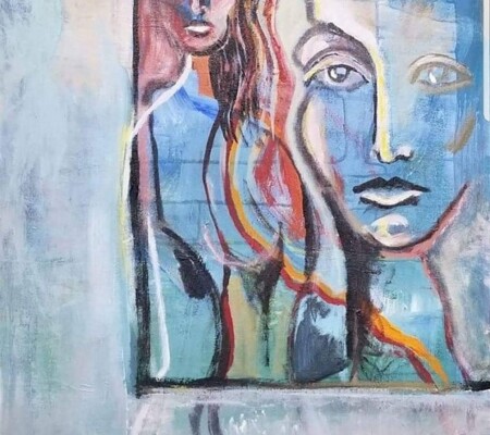 Blue dream 24x30 Mixed media, Oil and Acrylic on canvas