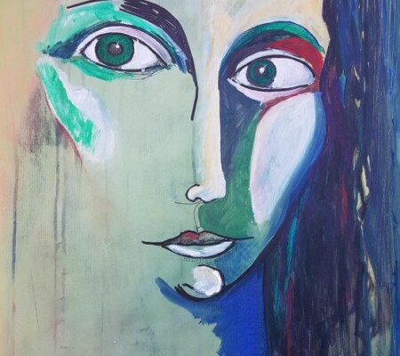 Secret Girl 24x30 Mixed Media Oil and Acrylic on Canvas