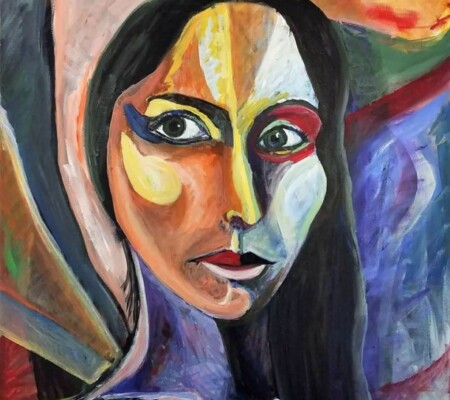 Avatar, Portrait or Amri 36x36 Acrylic on Canvas