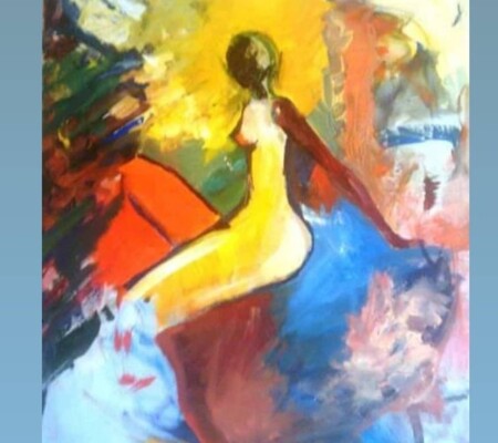 Sitting woman 36x48 Acrylic on canvas