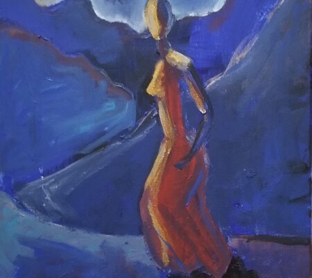 Walking in light 12x16 Acrylic on canvas