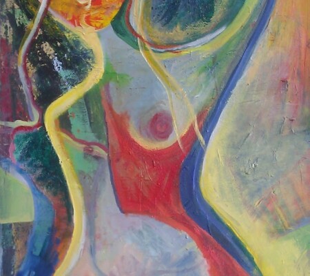 Woman waving 24x30 Acrylic on canvas