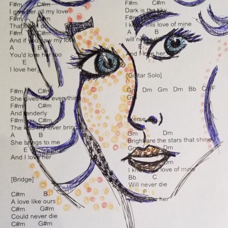 And I love her 11x14 print, ink and pencils on paper