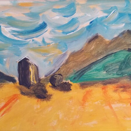 Giant Rocks 14x11 Acrylic on paper