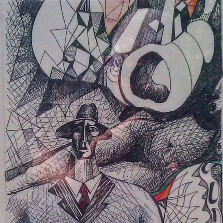 The Groom 16x20 Ink and color pencils on paper